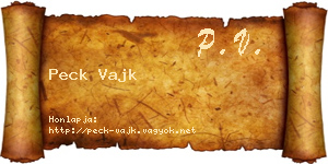 Peck Vajk névjegykártya